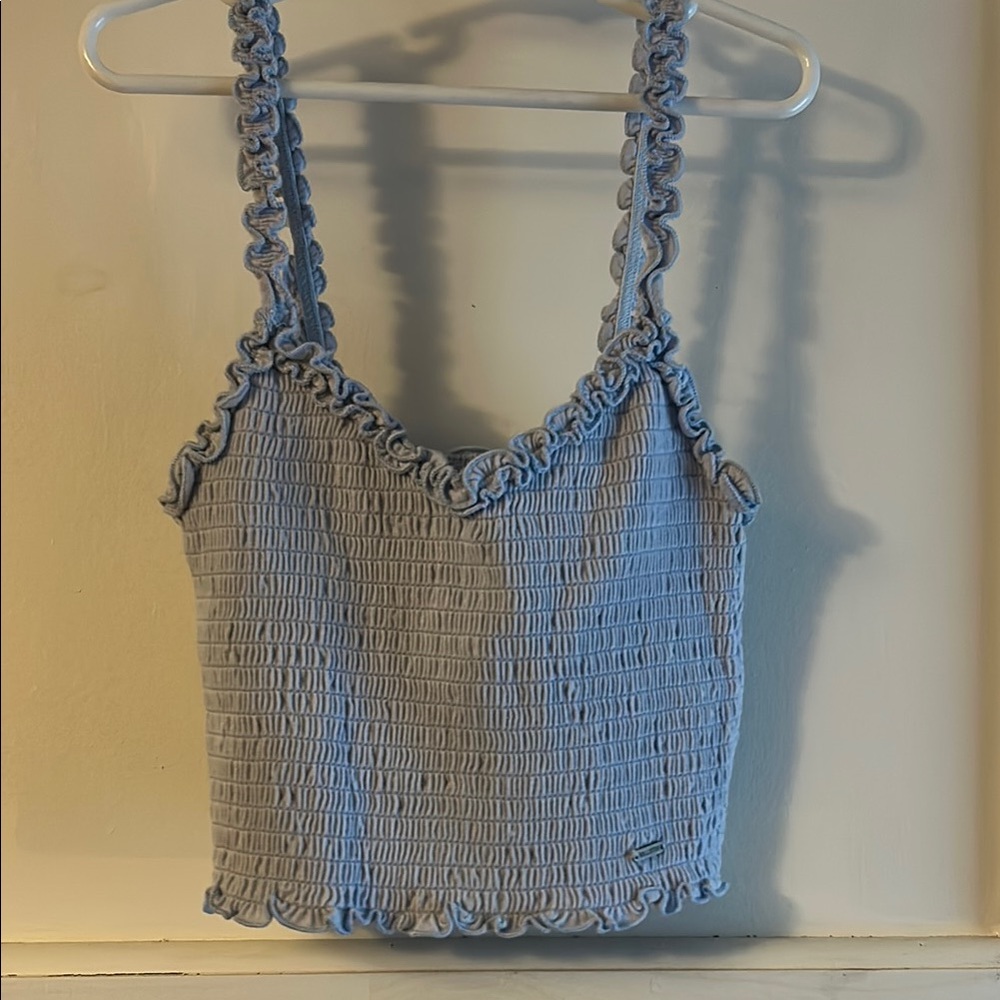 Hollister Blue Smocked Crop Camisole